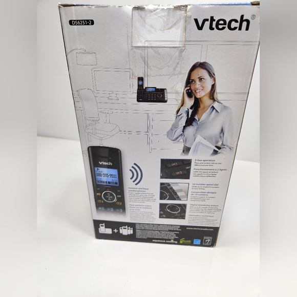 VTech DS6251-2 Dect_6.0 2-Handset 2-Line Landline Telephone - Picture 3 of 4